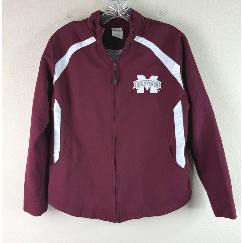 Russell Athletic Jacket Womens Medium Mississippi State Bulldogs Maroon Full Zip